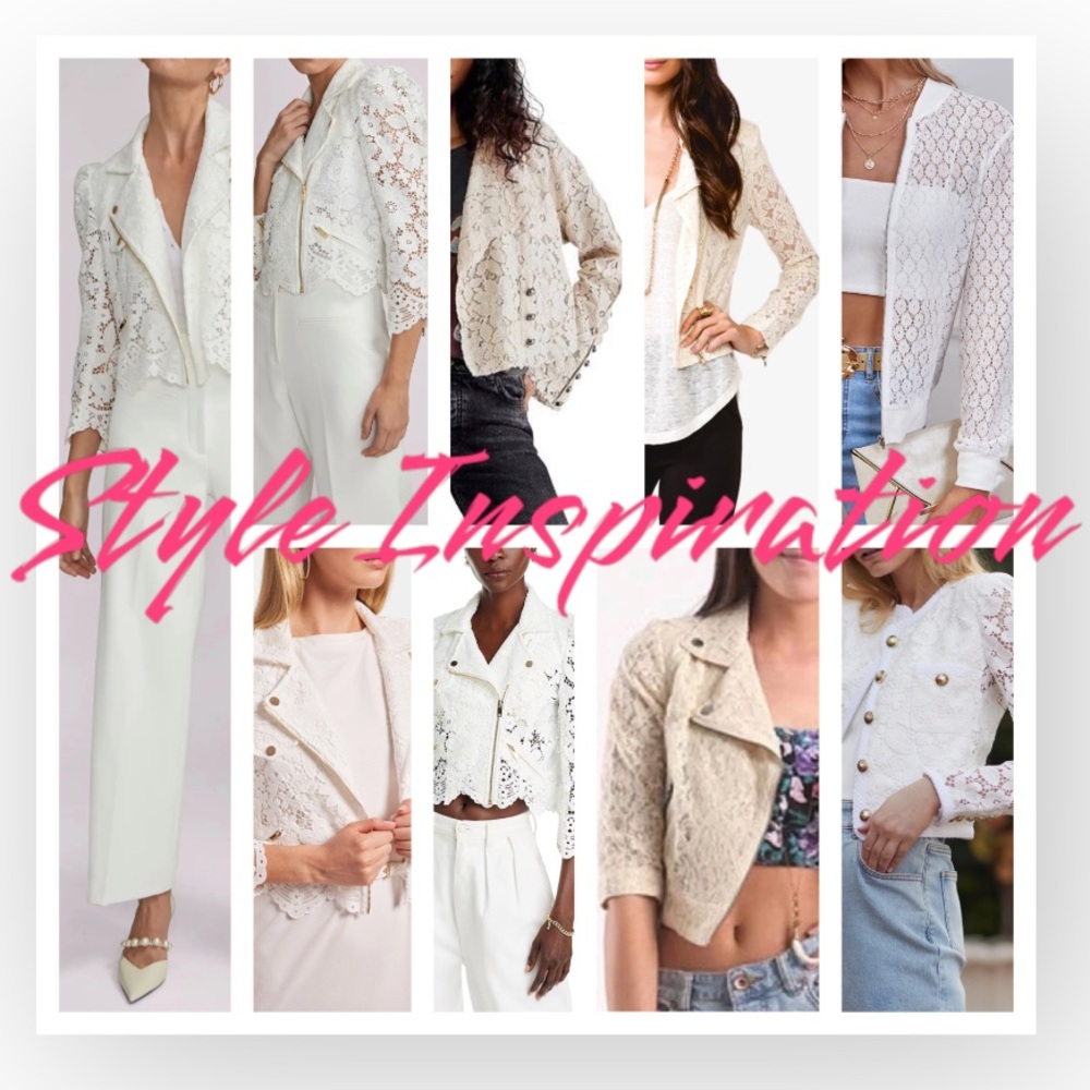 Forever 21 Lightweight Floral Lace Cropped Moto Jacket - Picture 8 of 8